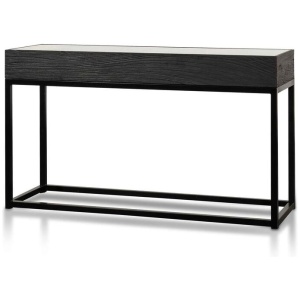 Ted 1.39m Reclaimed Console Table - Black by Interior Secrets - AfterPay Available