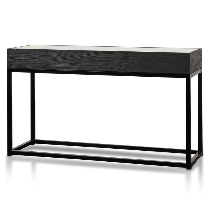 Ted 1.39m Reclaimed Console Table - Black by Interior Secrets - AfterPay Available