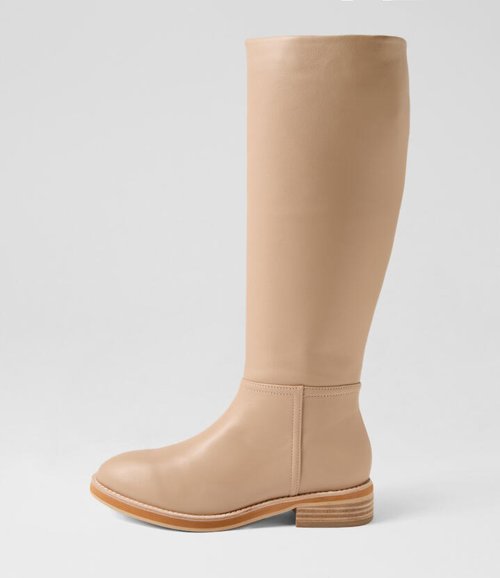 Tessa Boot Fawn Leather Knee High Boots