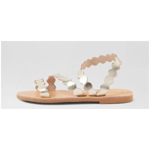 Theoni Gold Leather Sandals