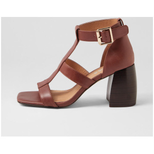 Tibby Walnut Dark Brown Leather Sandals