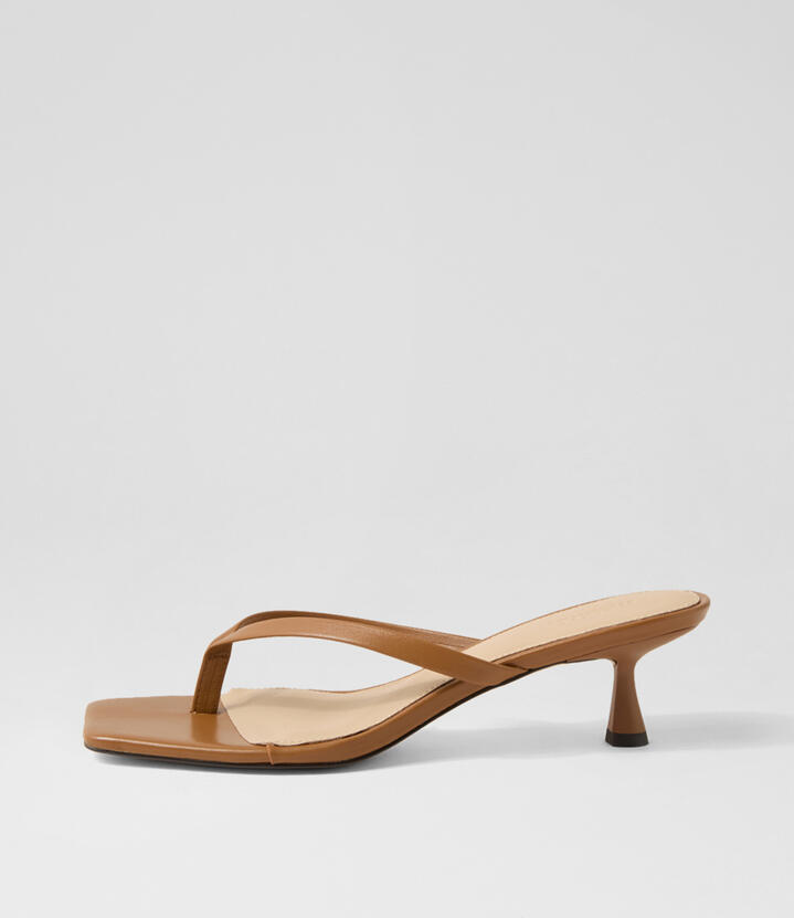 Tidbit Dark Tan Leather Sandals