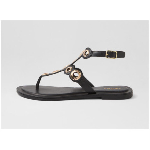 Tippi Black Leather Sandals