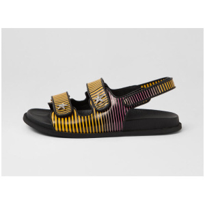 Titan Yellow Pink Stripe Leather Sandals