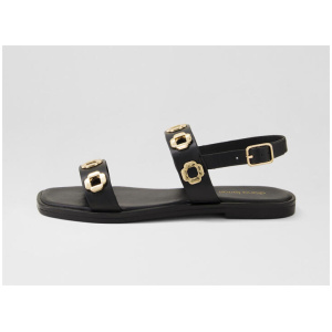 Todri Black Leather Sandals