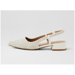 Torranzi White Fabric Flat Shoes
