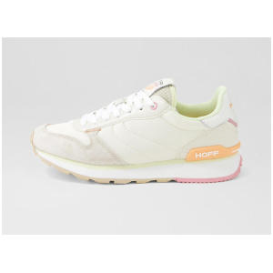 Track And Field Trozen Beige Fabric Leather Sneakers