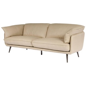Tramore 3 Seater Leather Sofa, Cappuccino White