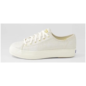 Triple Kick Metallic Gold Fabric Sneakers