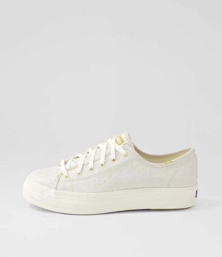 Triple Kick Metallic Gold Fabric Sneakers