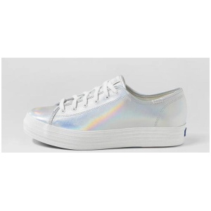 Triple Kick Silver Hologram Leather Sneakers
