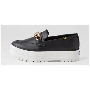 Triple Loafer Black Gold Leather Loafers