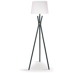 Tripod Floor Lamp In Metal And Antique Brass