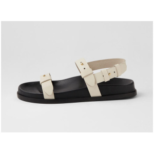 Tritan Footbed Off White Leather Sandals