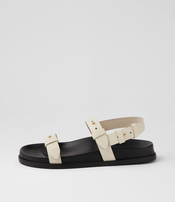 Tritan Footbed Off White Leather Sandals