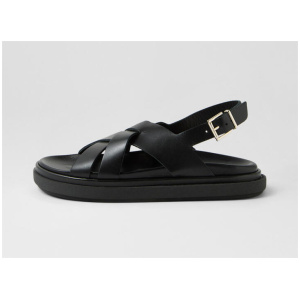 Trunca Black Leather Sandals