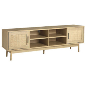 Tv Cabinet Entertainment Unit Storage Cabinets Rattan Wooden 180Cm