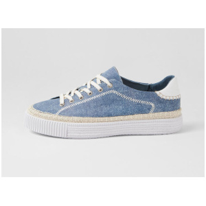 Tycha Blue Denim White Leather Sneakers