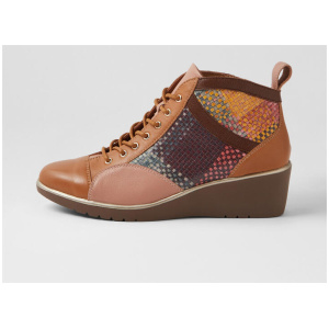 Ufria Dark Tan Autumn Multi Lace Up Boots