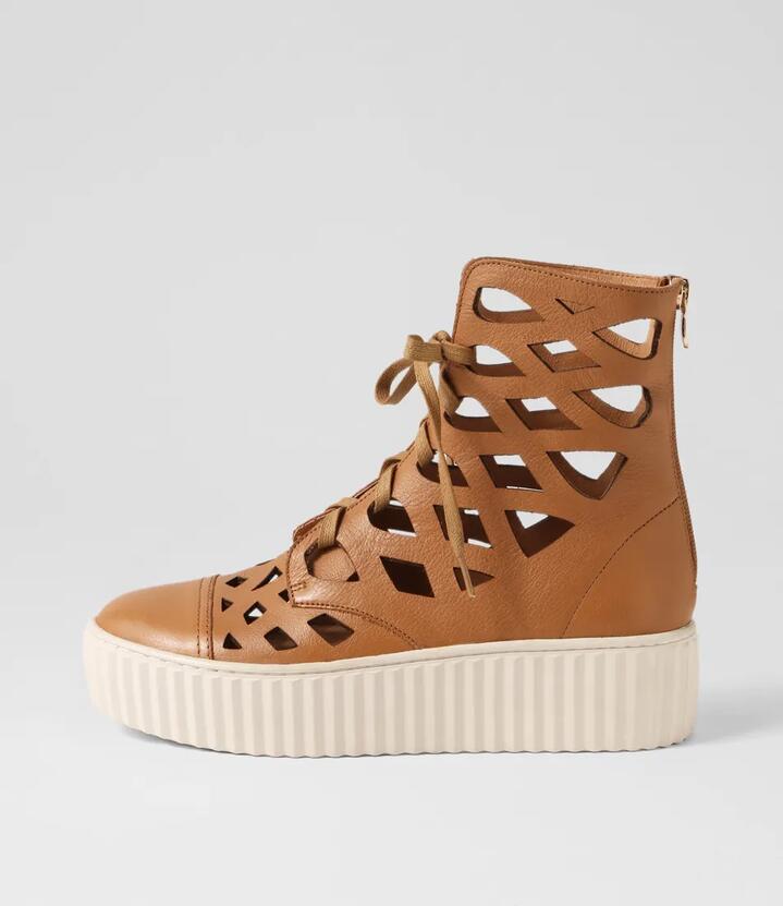 Urchie Dark Tan Vanilla Leather Sneakers