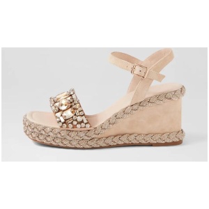 Vaddim Latte Suede Jewels Sandals