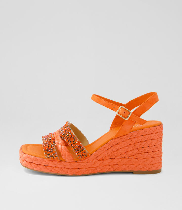 Vallio Orange Fabric Sandals