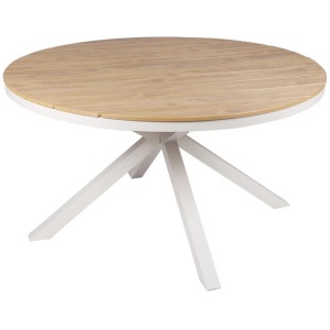 Vanesa 1.4m Round Sand White Outdoor Dining Table - Natural by Interior Secrets - AfterPay Available