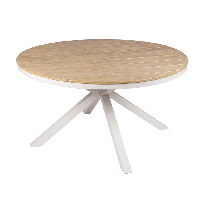 Vanesa 1.4m Round Sand White Outdoor Dining Table - Natural by Interior Secrets - AfterPay Available
