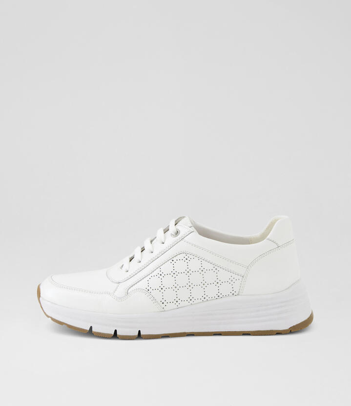 Varrina White Leather Sneakers