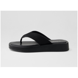 Veda Black Microsuede Thongs
