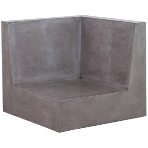 Vega Sofa Corner Concrete Module Seat, Dark Grey