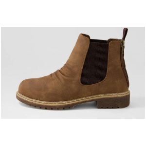 Veleen Whiskey Nubuck Pu Chelsea Boots