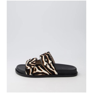 Versus Footbed Zebra Leather Slides