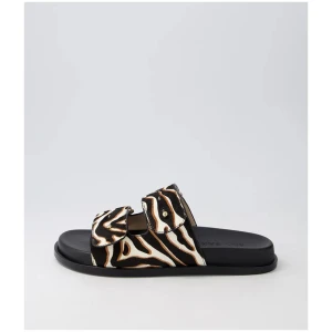 Versus Footbed Zebra Leather Slides