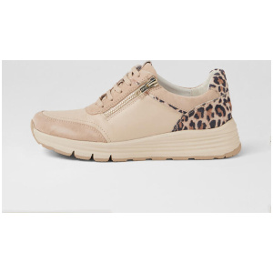 Vicky Taupe Natural Leopard Multi Leather Sneakers