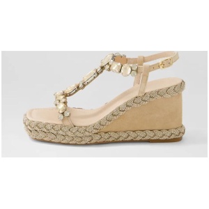 Vontey Latte Suede Jewels Sandals