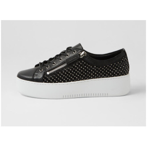 Walgin Black White Leather Sneakers