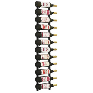 Wall Mounted Wine Rack For 12 Bottles Black Iron