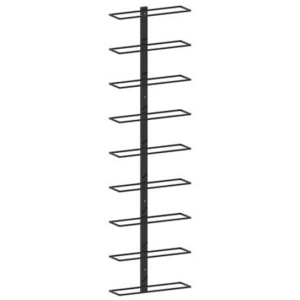 Wall Mounted Wine Rack For 9 Bottles Black Iron