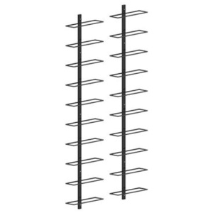 Wall Mounted Wine Racks For 20 Bottles 2 Pcs Black Metal