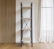 Wallice 4-Tier Bookshelf Brown