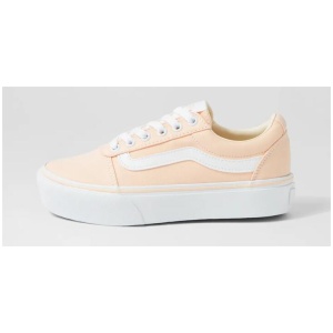 Ward Platform W Peach Pink White Canvas Sneakers