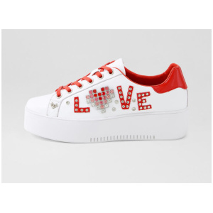 Wayoras White Red Leather Patent Sneakers