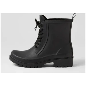 Wells Black Lace Up Gumboots