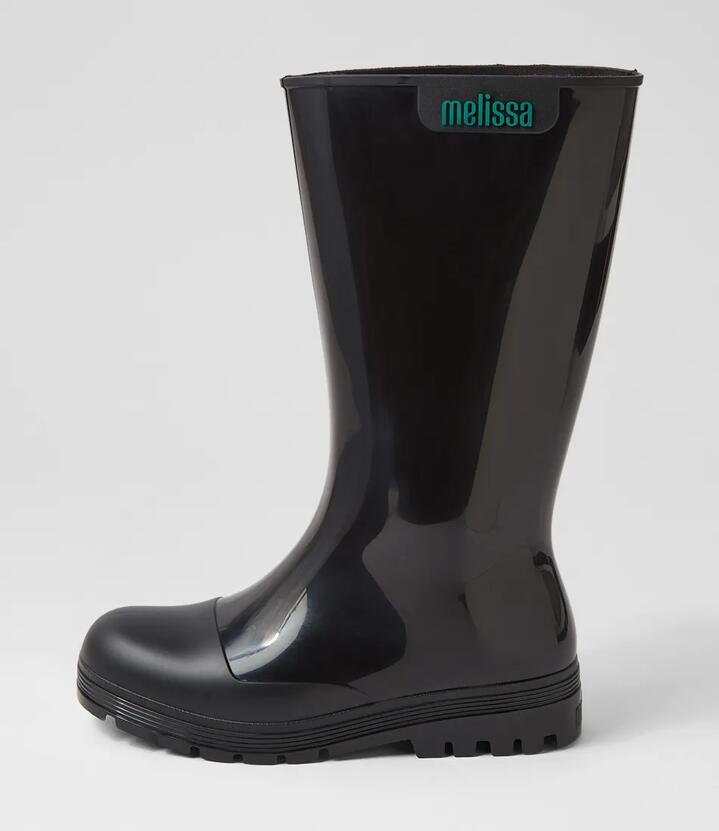Welly Black Pvc Calf Boots