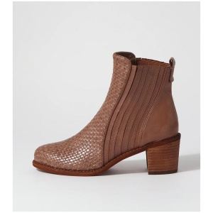 Welstone Taupe Weave Leather Chelsea Boots