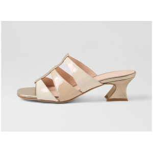 Welvet Ivory Cafe Multi Patent Leather Sandals