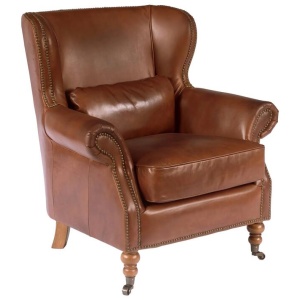 Wing Leather Armchair, Vintage Whiskey