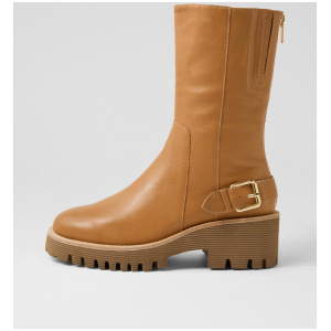 Wokha Dark Tan Leather Ankle Boots