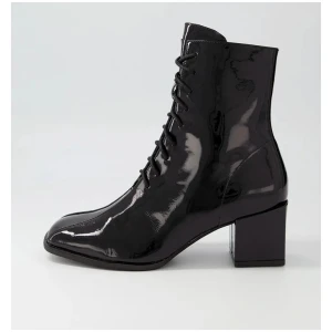 Wycliff Black Patent Leather Lace Up Boots